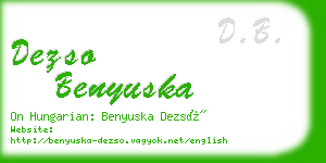 dezso benyuska business card